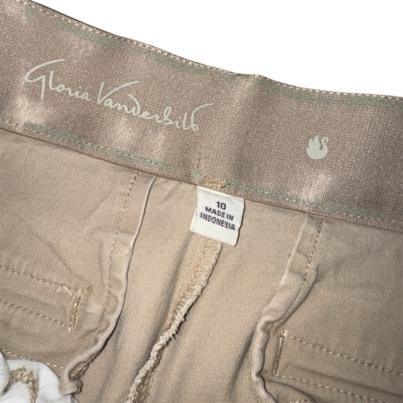 Gloria Vanderbilt Charlene Khaki Pants Women's 10 Short Tan Chino Straight Leg - Picture 6 of 7